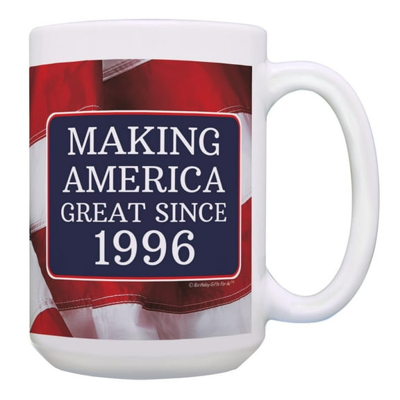 ThisWear 30th Birthday Gifts for All Making America Great Since 1996 Maga Coffee Mug 15oz Ceramic Coffee Mug with Handle American Flag