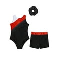 thumbnail image 4 of iiniim Girls 2 Piece Gymnastics Leotards with Shorts Set Kids Sleeveless Patchwork Ballet Bodysuit Tracksuit Size 6-16 Red 8, 4 of 7
