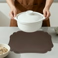 thumbnail image 4 of Solid Placemats Set of 6 Leather Placemats for Kitchen Dining Table Decor Washable Heat Resistant Table Placemats Sturdy Table Mat Coffee 17.7*11.8inch, 4 of 6