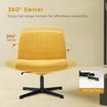 thumbnail image 5 of Nouhaus Criss Cross Chair,Armless Cross Legged Office Chair No Wheels, Hight Adjustable Wide Seat Swivel Vanity Home Computer Task Desk Chair (Yellow), 5 of 17