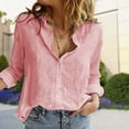 thumbnail image 1 of Camisa Blusa de mujer Camisa Moda Algodón Lino Transpirable Vacaciones en la playa (Rosa 4XL) Cgtredaw Para estrenar, 1 of 5