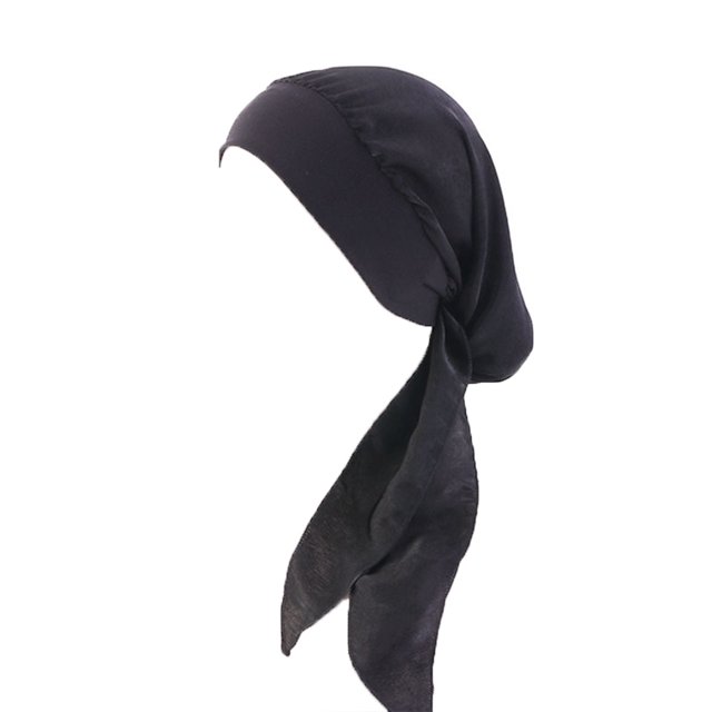 Minnieouse Pañuelo para la cabeza para mujer, a la moda, preatado, práctico, versátil, transpirable, cómodo, accesorio para el cabello Sombreros negro Minnieouse AP009762-01