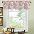 thumbnail image 3 of Valance Curtains for Windows,Groovy Hippie Flowers and Rainbow Waves Semi Sheer Curtain Valance,Retro Daisies Window Valance Curtains,Short Rod Pocket Window Treatment for Kitchen Living Room 54"x18", 3 of 6