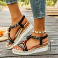 thumbnail image 5 of Wedge Sandals for Women Wedge Open Toe Summer Daily Shoes Outdoor Indoor Fashion Casual Summer Boho Thick Heel Comfy Sandals Women Beach Shoes, 5 of 10