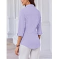 thumbnail image 5 of Zeagoo Women Work Shirts Button Down Three Quarter Sleeve Short Sleeve Office Blouses for Women, 5 of 7