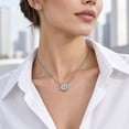 thumbnail image 4 of Women's Round-Cut Solitaire Pendant Necklace, White Copper Silver-Tone Chain, Fashion Commuter Necklace for Women, 4 of 6