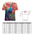 thumbnail image 2 of Pavos Reales Y Flores T-Shirt O Neck Retro Print Big Size T-Shirts Short Sleeve Tees Womens Pretty Design, 2 of 5