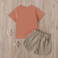 thumbnail image 3 of Vedolay Summer Sets Girls 2 Piece Little Girl Summer Clothes Striped Top Sleeveless Shirt Botton Elastic Shorts Set,Brown 2-3 Years, 3 of 4