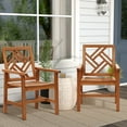 thumbnail image 3 of LuxenHome Carmel Set of 2 Solid Wood Outdoor Dining Chair, 3 of 6