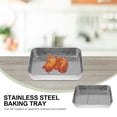 thumbnail image 2 of 1 Set Stainless Steel Baking Tray with Rack Practical Tray Baking Dish (Silver), 2 of 9