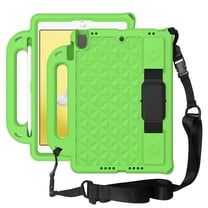 iPad 9th Generation 10.2-inch Case,Dteck Shockproof EVA Foam Kids Friendly Handle Kickstand Hand Strap Case for iPad 8th/7th Gen 10.2" Lightweight Protector Cover with Shoulder Strap,Green