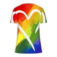 thumbnail image 5 of Busydd Womens Tops Summer V Neck Short Sleeve T-Shirts Tie Dye LGBT Pride Shirts Casual Loose Button Equality Blouses Fashion Funny Graphic Tee Tops Plus Size Tops for Women S-5XL, 5 of 5