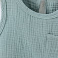 thumbnail image 6 of Atogsazn Baby Boys Summer Clothes Set Toddler Linen Sleeveless Tank Top Shorts Outfit with Pocket Light Blue 6-9 Months, 6 of 9
