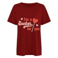 thumbnail image 5 of EQWLJWE Valentine Love Heart Tshirt Women Cute Graphic Valentine's Day Tee Lover Gifts Short Sleeve Crewneck Lightweight Shirt Gift for Your Mom Red(S-3XL), 5 of 5