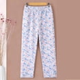thumbnail image 2 of QNANSPI Women's Pajama Pants, Summer Sleep Pants for Women, Women Print Knit Soft Lightweight Sleep Pants Elastic Waist Breathable Casual Bottoms for Home, 2 of 5