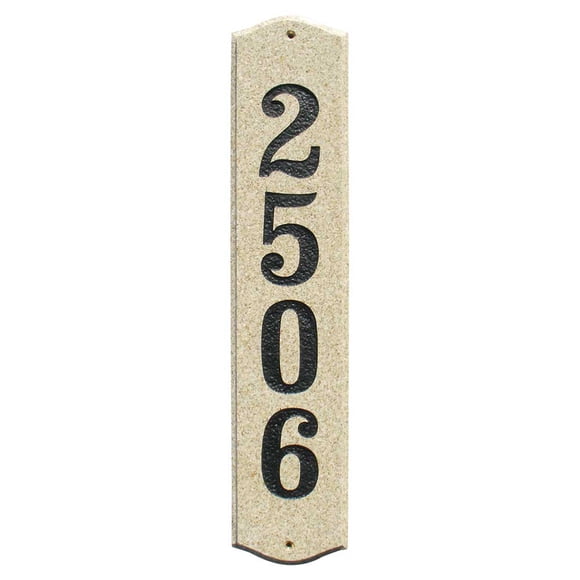 Placa de dirección de granito sólido vertical Wexford "Sand Granito Pulido Color de piedra" Qualarc WEX-4719-SP