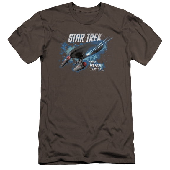 Star Trek The Final Frontier Premium Canvas Adult Slim Fit 30/1 T-Shirt Charcoal
