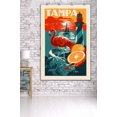thumbnail image 3 of Tampa, Florida, Woodblock (36x54 Giclee Gallery Art Print, Vivid Textured Wall Decor), 3 of 3