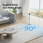 DREO Tower Fans for Home, 32 Standing Floor Fan, 26 Ft/S Bladeless Fan with Remote, 90° Oscillating, 3 Modes, 3 Speeds, LED Display, 8H Timer, 22dB Ultra Quiet Room Fan