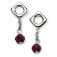 thumbnail image 1 of Cristaux Rouges en Acier Inoxydable Post Boucles d'Oreilles Drop, 1 of 5