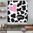 thumbnail image 5 of Cow Printed Sheer Curtains 84 Inches Long, Modern Black Animals Textured Pink Love Heart Light Filering Curtains, Breathable Simi Curtain Privacy Drapes for Living Room Bedroom Window Treatment, 5 of 9