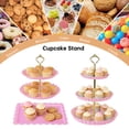 thumbnail image 3 of Garvee 14-Piece Dessert Stand Set for Party, 3 Tier Cupcake Stands and 2 Tier Cake Stands with 6 Serving Trays, Acrylic Display Stands for Wedding Baby Shower Birthday Tea Party Decor, Pink, 3 of 7