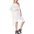thumbnail image 3 of HAPPY BAY Women's Beachwear Swimsuit Coverups for Women Summer Swim Beach Dress Cover ups for Swimwear Women Loose Flowy Bathing Suit 1X-2X Pearl, Solid, 3 of 6