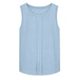 thumbnail image 7 of Loose Fit Tank Tops for Women Round Neck Fashionable Summer Linen Solid Color Sleeveless with Pleats Yoga Training Top, 7 of 7