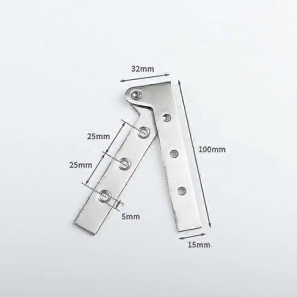 Set Of 2 Stainless Steel Hidden Door Pivot Hinges 360 Degree Rotation, 4 Inch Offset Knife Hinges, Concealed Pivot Hinge, Brushed Silver