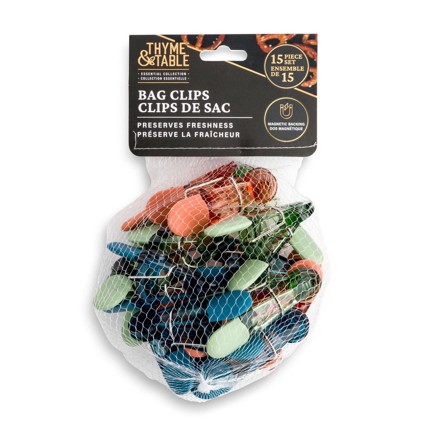 Thyme & Table Pinces à Sac 15 Pièces