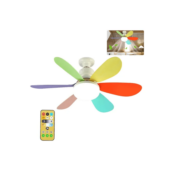 Ventilador De Techo Led E27 40w Con Lámpara Y Control Remoto Xtellar multicolor