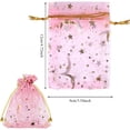 thumbnail image 4 of 100pcs Organza Bags 4.72x3.54in Small Drawstring Bags with Moon Star Pattern for Candy/Jewelry, 4 of 5