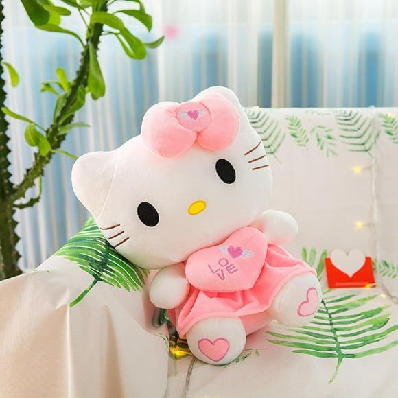 Cat Plush Toys for Hello Kitty 25cm Pink Bow Stuffed Animal Toys Anime Plush Cute Stuffed Cat Figure Christmas Easter Birthday Party Student Gift Christmas Gift Birthday Gift Children