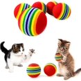 thumbnail image 1 of Pelotas de juguete para gatos interactivas para gatos de interior, el mejor regalo favorito para mascotas, pelota de espuma EVA suave para gatitos, persecución silenciosa, juguetes de esponja, suministros para gatos ER, 1 of 5