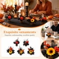 thumbnail image 2 of Halloween Artificial Pumpkin Tabletop Ornamnet, Woven Pot Arrangement with Black Maple Leaves Sunflowers and Berries for Spooky Fall Centerpiece Display, Festive Home Accent, 2 of 7