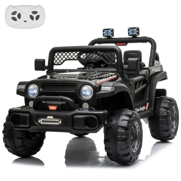 VOLTZ TOYS 12V Truck Ride-On Car Toy for Kids with 2 Open Doors, Realistic LED Lights, 2.4G Remote Control and MP3 Player with Music, Horn, Battery Powered Electric Vehicle Gift for Boys and Girls