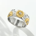 thumbnail image 4 of Ross-Simons Diamond Sunflower Ring in Sterling Silver and 18kt Gold Over Sterling, Women's, Adult, 4 of 5
