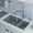 Titanium, variant on ALFI brand AB3319UM-W White 34" Double Bowl Undermount Granite Composite Kitchen Sink
