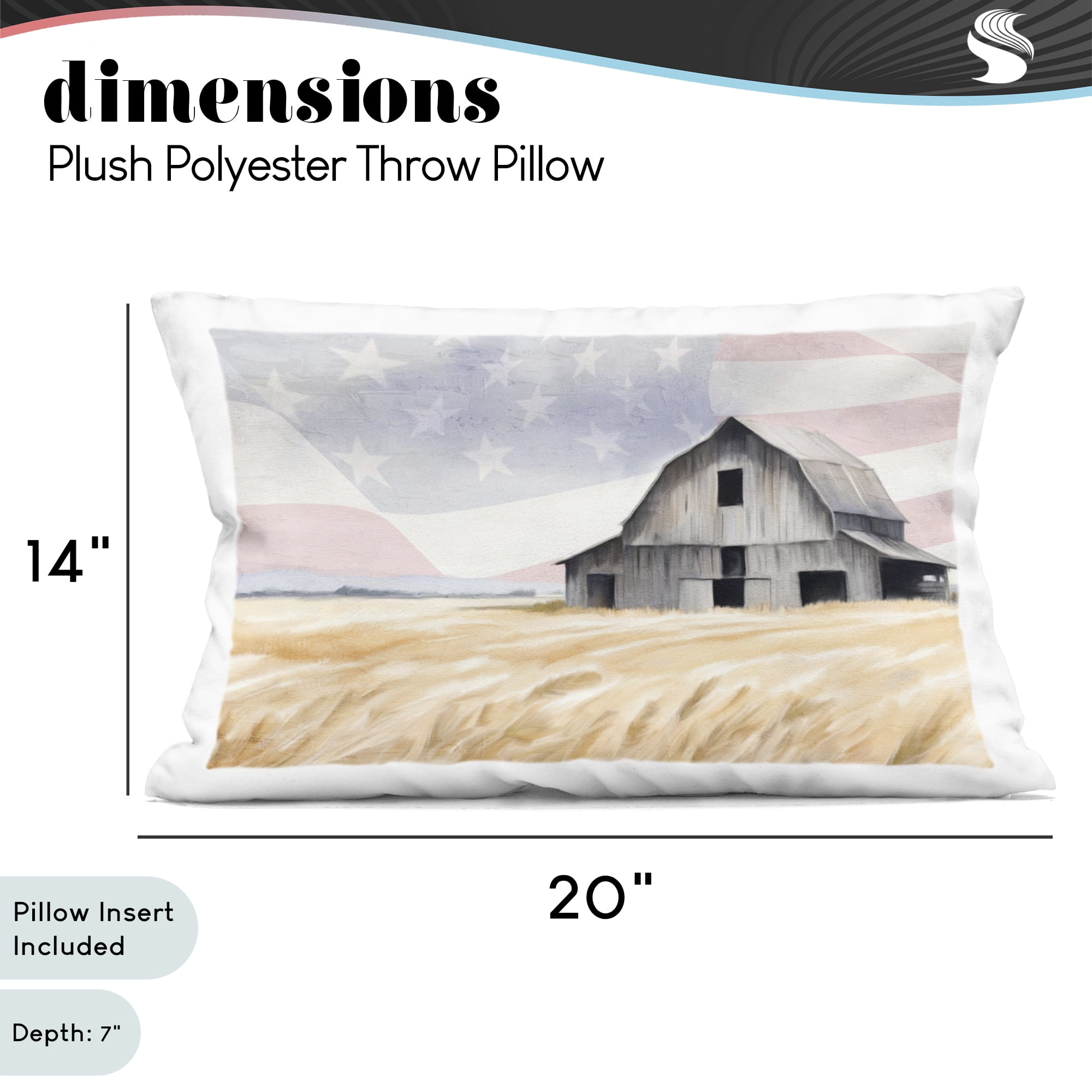 Stupell Industries Amber Waves of Farmland Decorative Printed Throw Pillow, design by Kim Allen