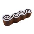 thumbnail image 3 of Indian Wood Stamps Brown Pottery Stamps Art Handcarved Textile Printing Block, 3 of 3