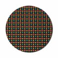 thumbnail image 1 of Folk Art Mouse Pad for Computers, Traditional Polish Ornamentation Art Image with Floral Details, Round Non-Slip Thick Rubber Modern Mousepad, 8" Round, Charcoal Grey and Multicolor, by Ambesonne, 1 of 2