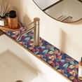thumbnail image 2 of Yayeee Faucet Mat for Kitchen Sink 14.7" Diatomite Long Splash Guard Pad, Blue Vibrant Leaves Pattern, 2 of 7