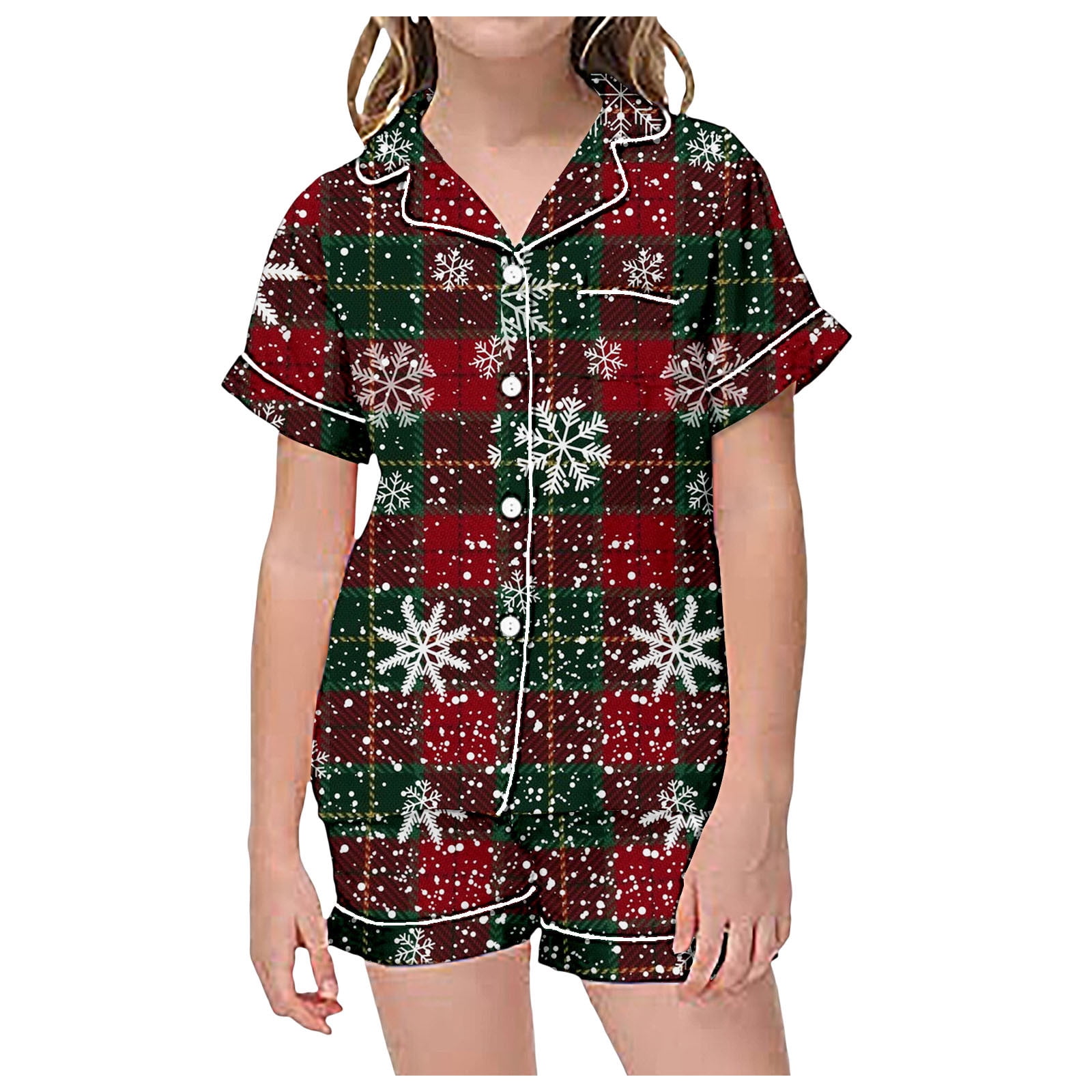 Pyjama Fille Pantalon Et T-shirt Manches Courtes - Volants
