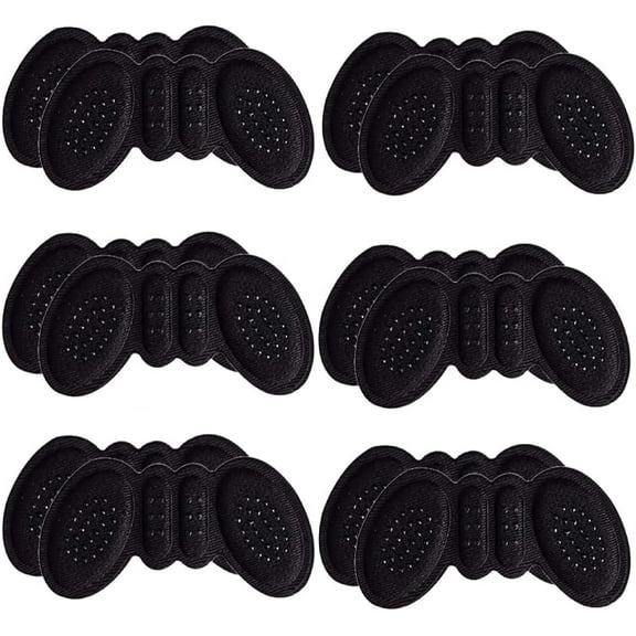 Pain Relief Heel Cushion, Heel Grips Liner Cushions Inserts, Back of Heel Protectors Cushions, Heel Grips Liner Cushions Inserts for Loose Shoes, Heel Pads Insert (6 Pairs Black)