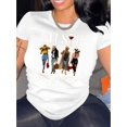 thumbnail image 1 of Chic Women's Casual T-Shirt with Elegant Portrait Print - Comfy Crew Neck, Short Sleeve Top for Everyday & Vacation Wear, 1 of 6