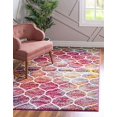 thumbnail image 1 of Unique Loom Tapis Moderne Géométrique Marocain à Motifs Treillis, 2 x 3 Pieds, Multi/rouge, 1 of 5