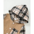 thumbnail image 4 of 12 Months Baby Boys Outfits 18 Months Boys Fall Winter Clothes Toddler Boys Long Sleeve Hooded Plaid Top Jeans Pants 2PCS Set Khaki, 4 of 8