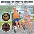 thumbnail image 3 of Andador vertical Vive Mobility con asiento para personas mayores, mujeres - Andador con ruedas, reposabrazos, resistente, plegable, ayuda médica para personas mayores - Ayuda plegable para caminar (ro, 3 of 5