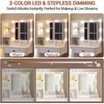 thumbnail image 5 of 33.4"x55"x15.5" Makeup Vanity Desk with LED Mirror, Charging Ports & Drawers, Dressing Table with 3 Lighting Modes for Bedroom,White and wooden tabletop, 5 of 6