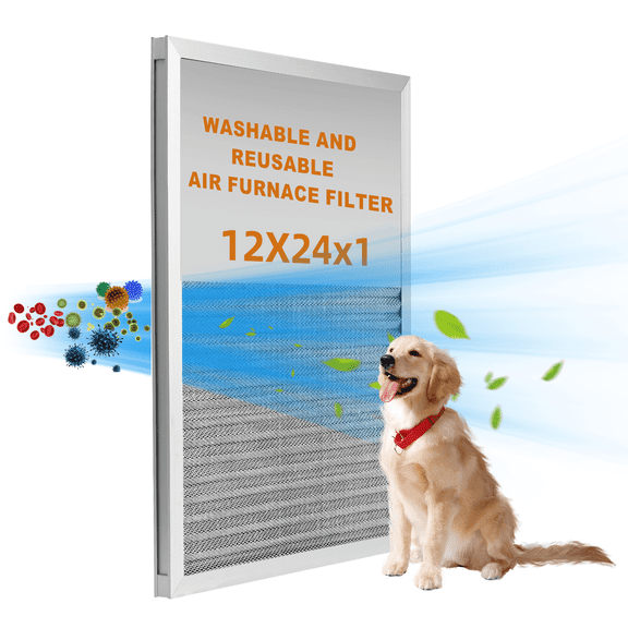 20x20x1 Reusable Air Filter,MERV 8 Electrostatic Aluminum AC/HVAC Furnace Filter,Washable Permanent Air Filters for Home/Office,Easy to Install, Fresher Air(Actual Size:19.75x19.75x0.82Inch)